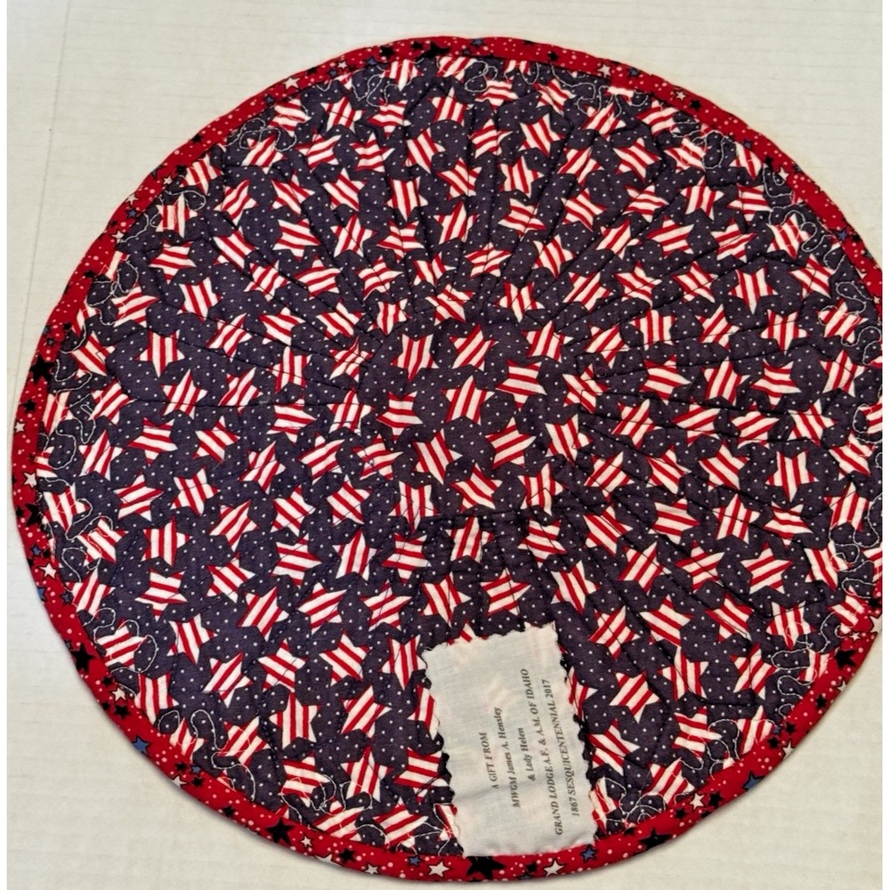 Masonic Grand Lodge of Idaho 1867 Sesquicentennial Quilted Mat Americana 14.5" - Picture 5 of 7